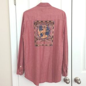 Vintage Aeropostale Men's Size M Button Down Shirt Graphic Back …